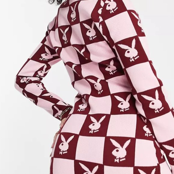 PLAYBOY Dresses & Skirts - Playboy x Missguided Checker Sweater Dress